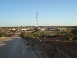 Beach Energy's gas drilling rig in the Cooper Basin, South Australia. Photo: Beach Energy.