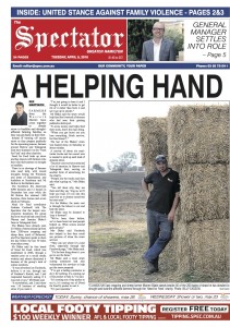 The Hamilton Spectator, April 5, 2016. Page 1. 'A helping hand'.